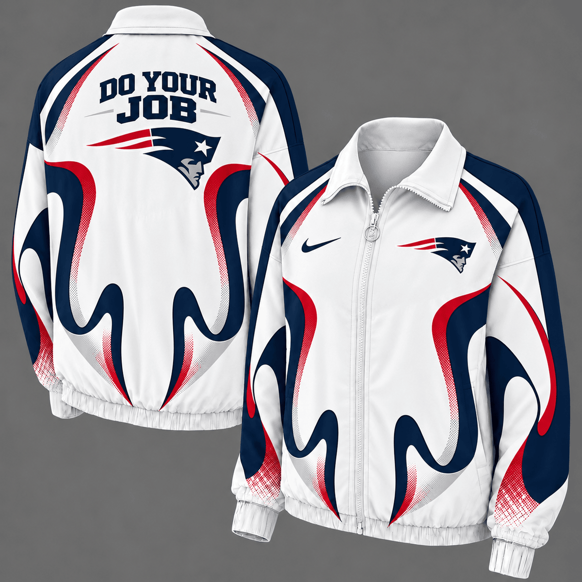 New England Patriots Retro Flame Windbreaker Jacket