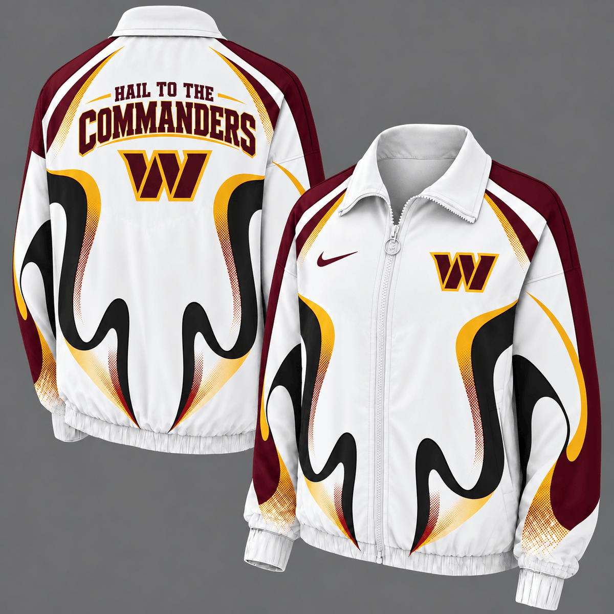Washington Commanders Retro Flame Windbreaker Jacket