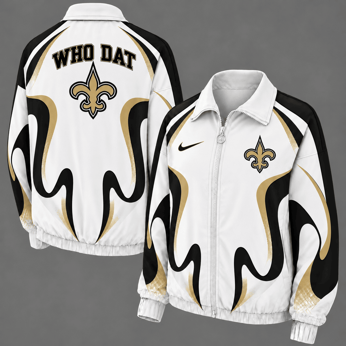 New Orleans Saints Retro Flame Windbreaker Jacket