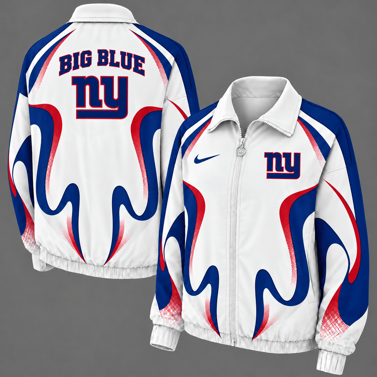 New York Giants Retro Flame Windbreaker Jacket