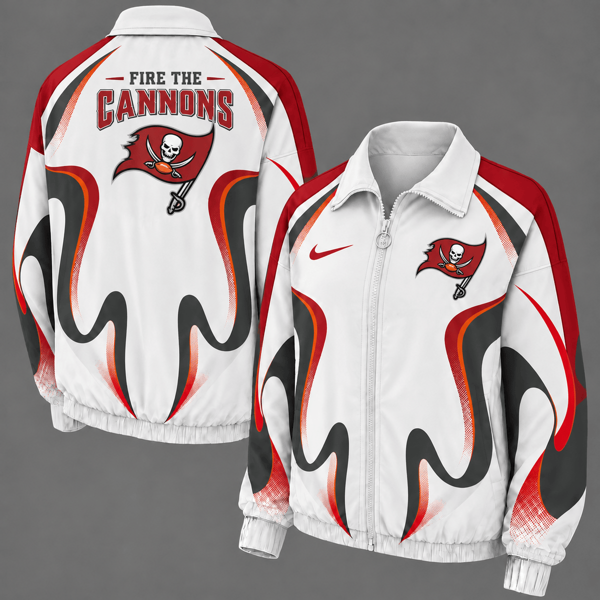 Tampa Bay Buccaneers Retro Flame Windbreaker Jacket