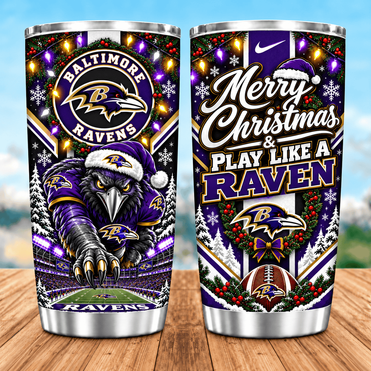 Baltimore Ravens Christmas Spirit 20oz Tumbler