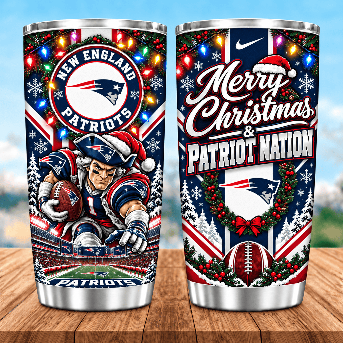 New England Patriots Christmas Spirit 20oz Tumbler