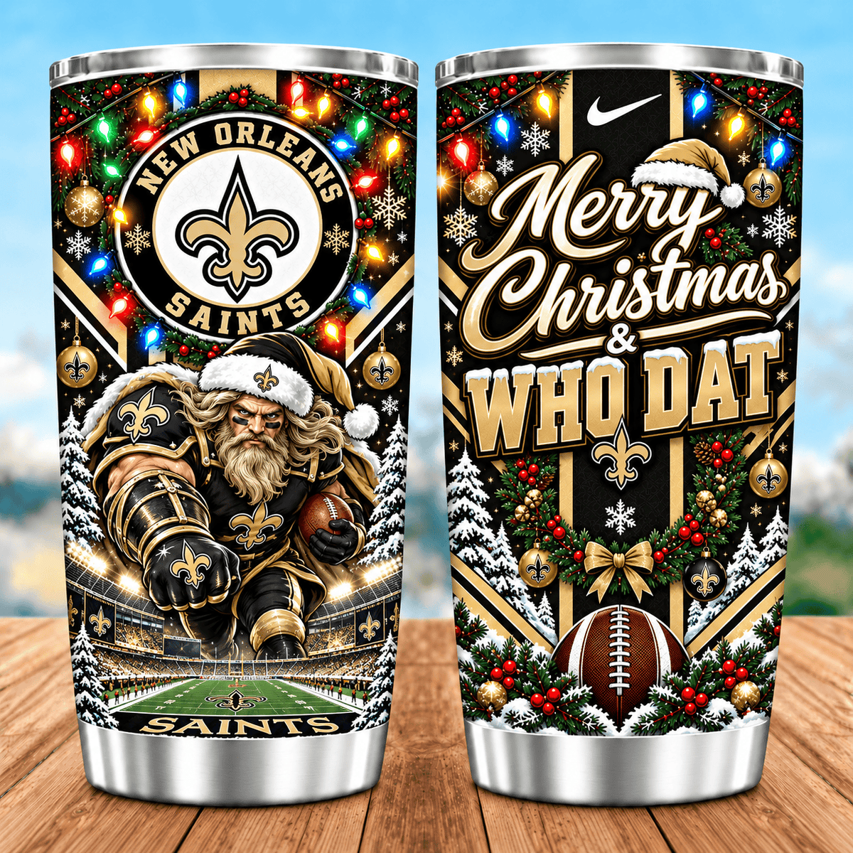 New Orleans Saints Christmas Spirit 20oz Tumbler