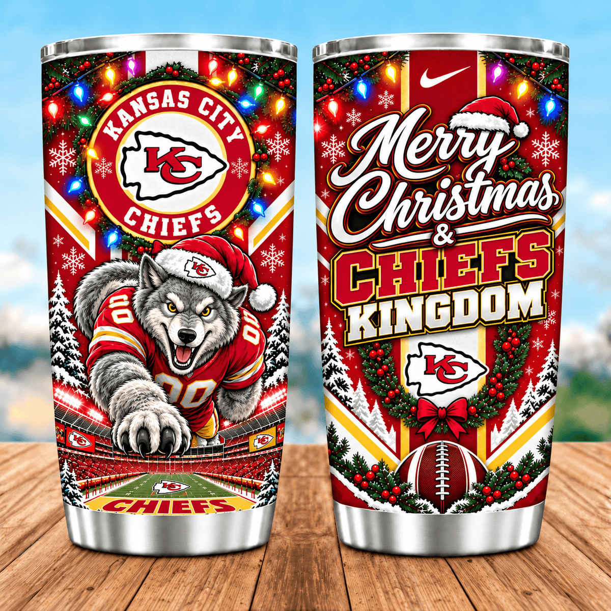 Kansas City Chiefs Christmas Spirit 20oz Tumbler