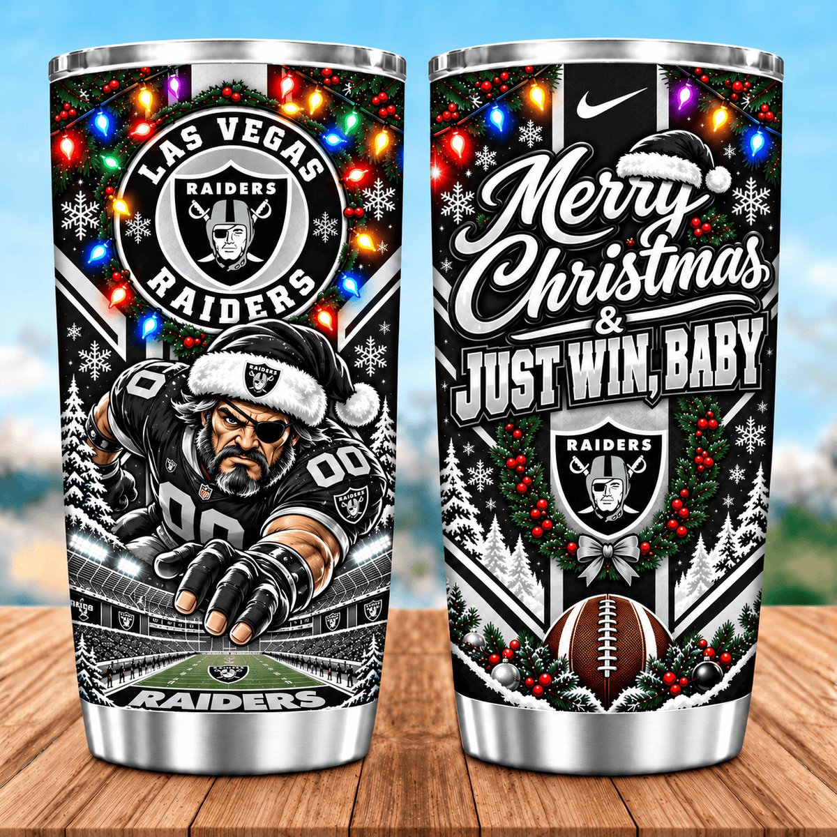 Las Vegas Raiders Christmas Spirit 20oz Tumbler