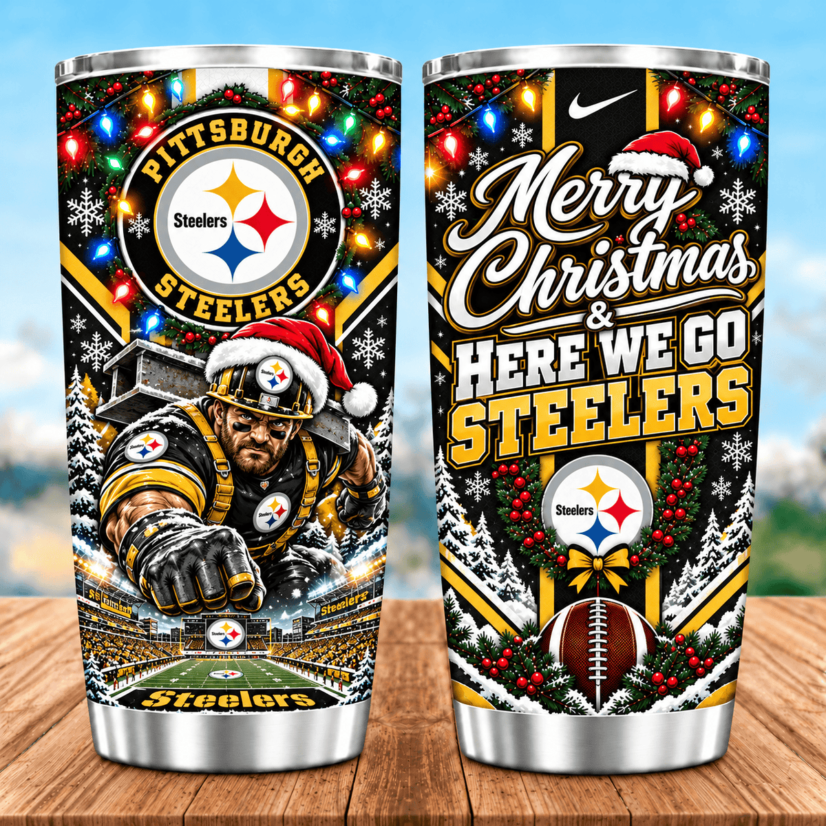 Pittsburgh Steelers Christmas Spirit 20oz Tumbler
