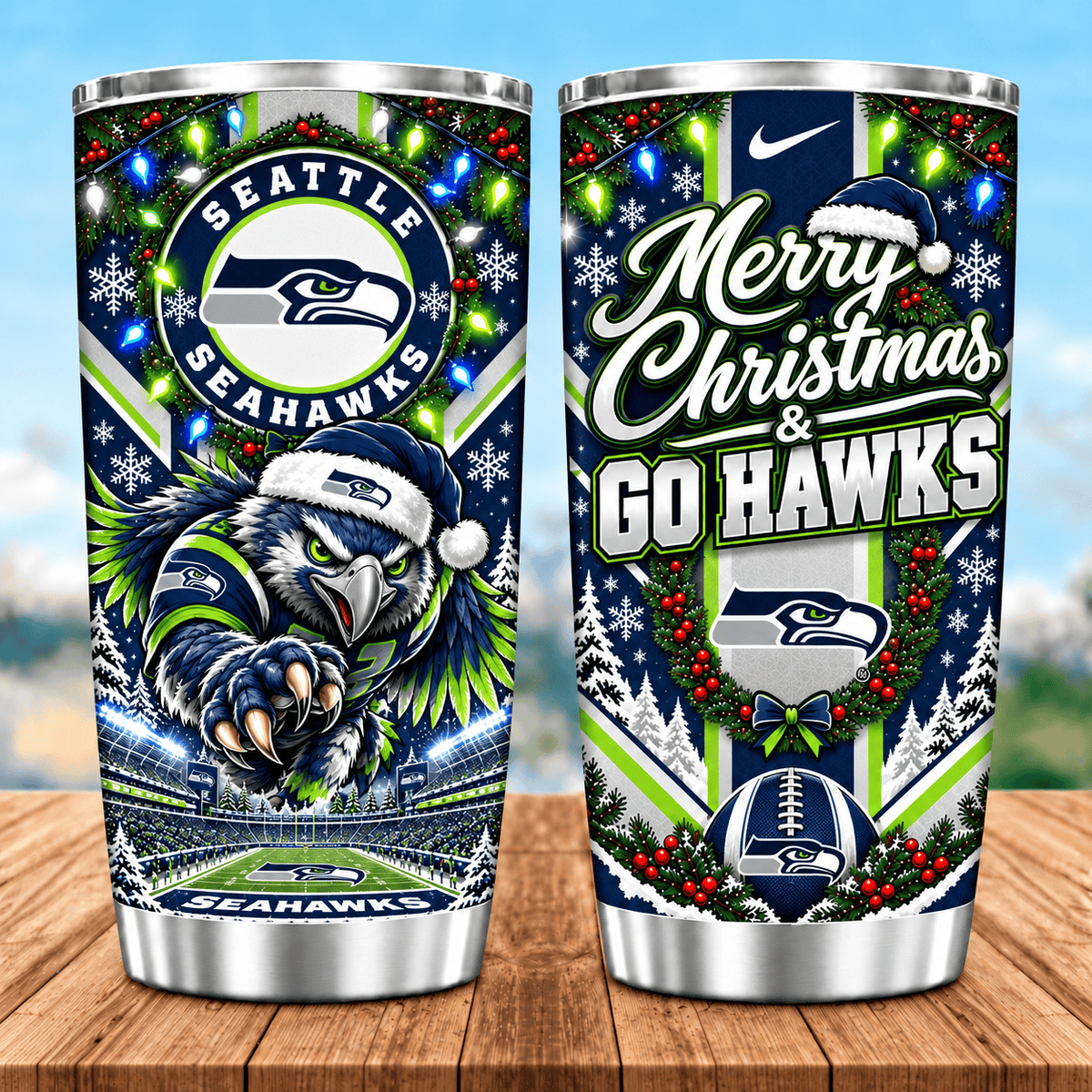 Seattle Seahawks Christmas Spirit 20oz Tumbler