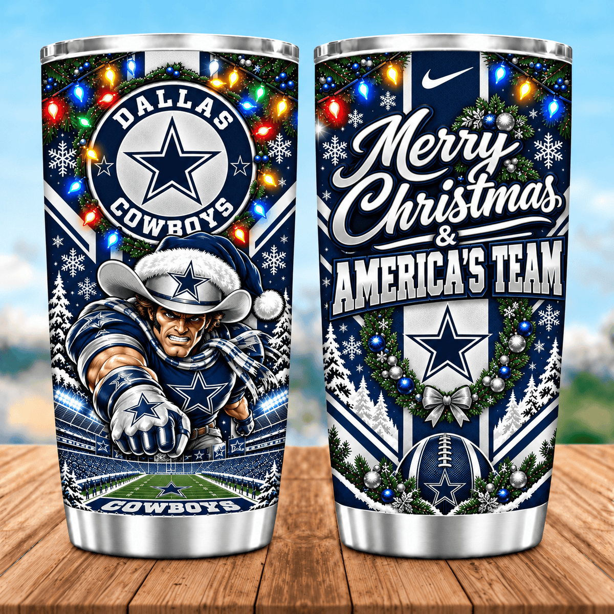 Dallas Cowboys Christmas Spirit 20oz Tumbler