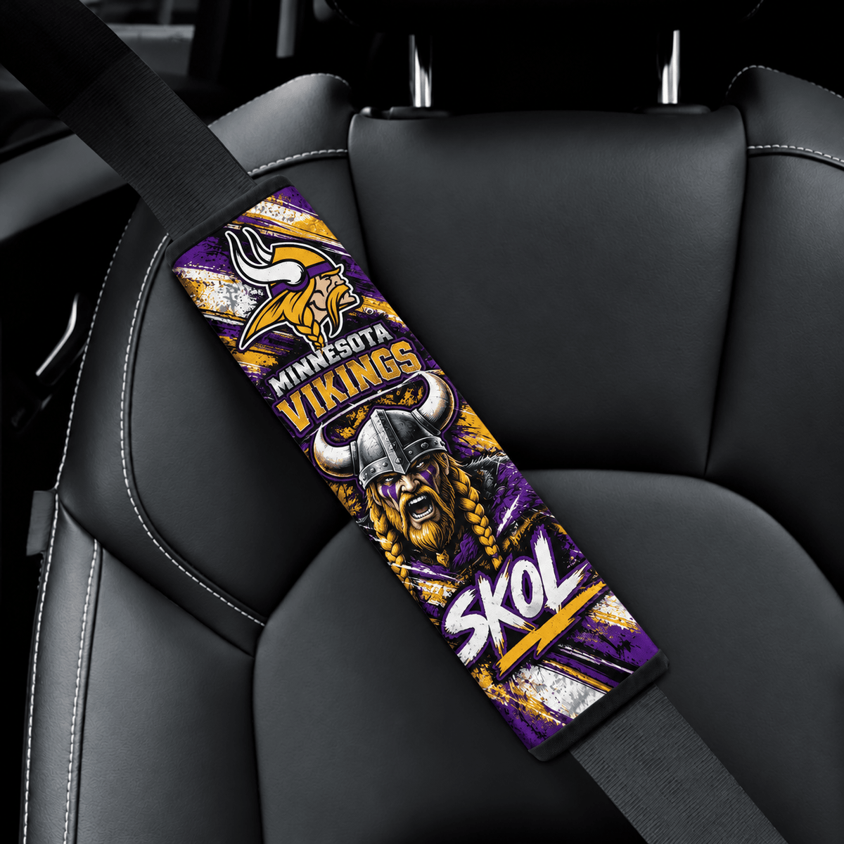 Minnesota Vikings Game Day Shoulder Pads For Car Safety Belts