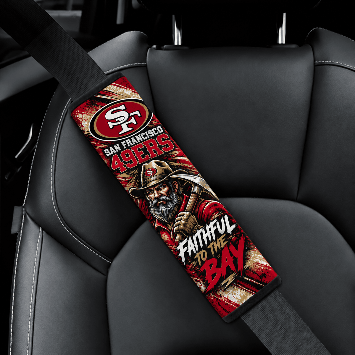 San Francisco 49ers Game Day Shoulder Pads For Car Safety Belts