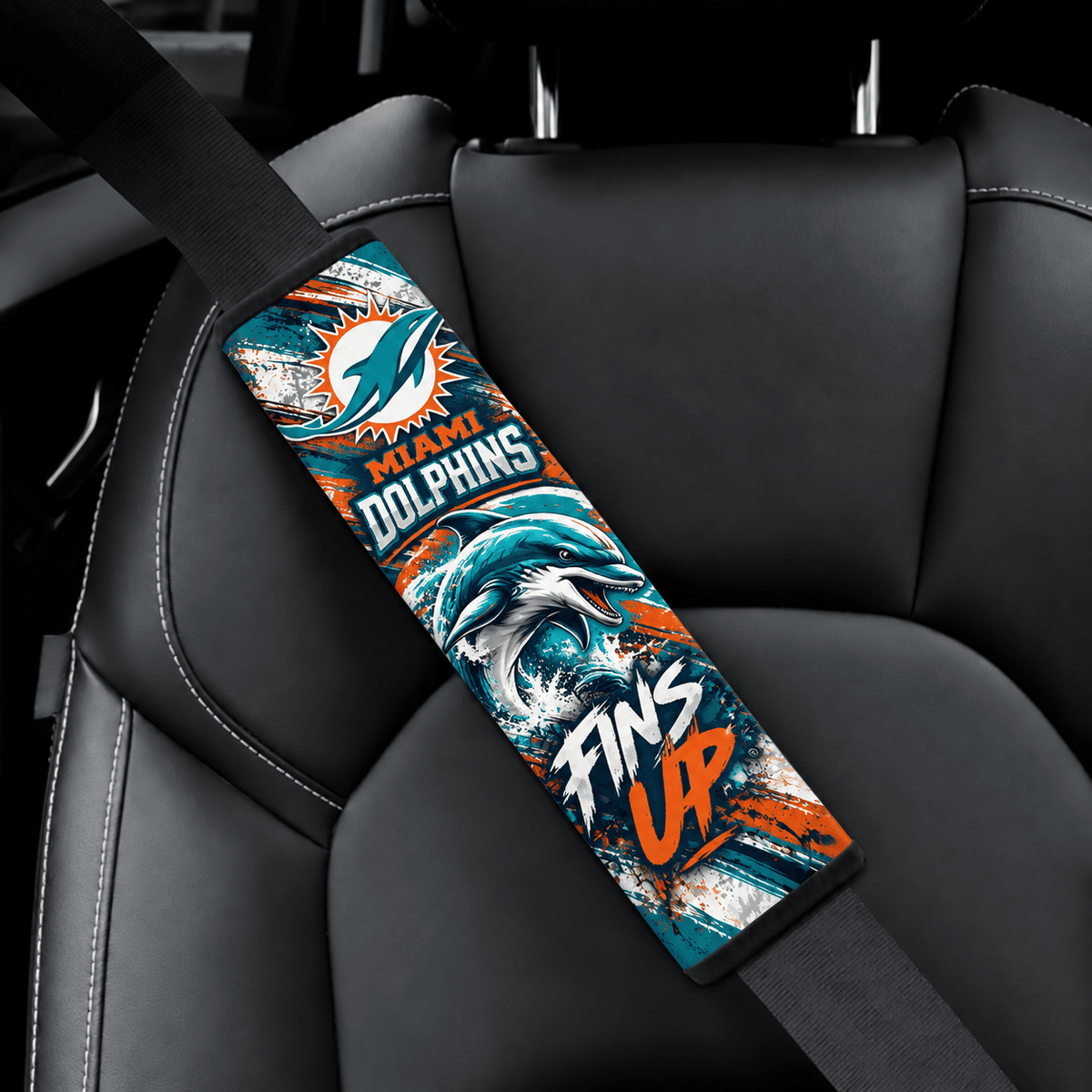 Miami Dolphins Game Day Shoulder Pads For Car Safety Belts