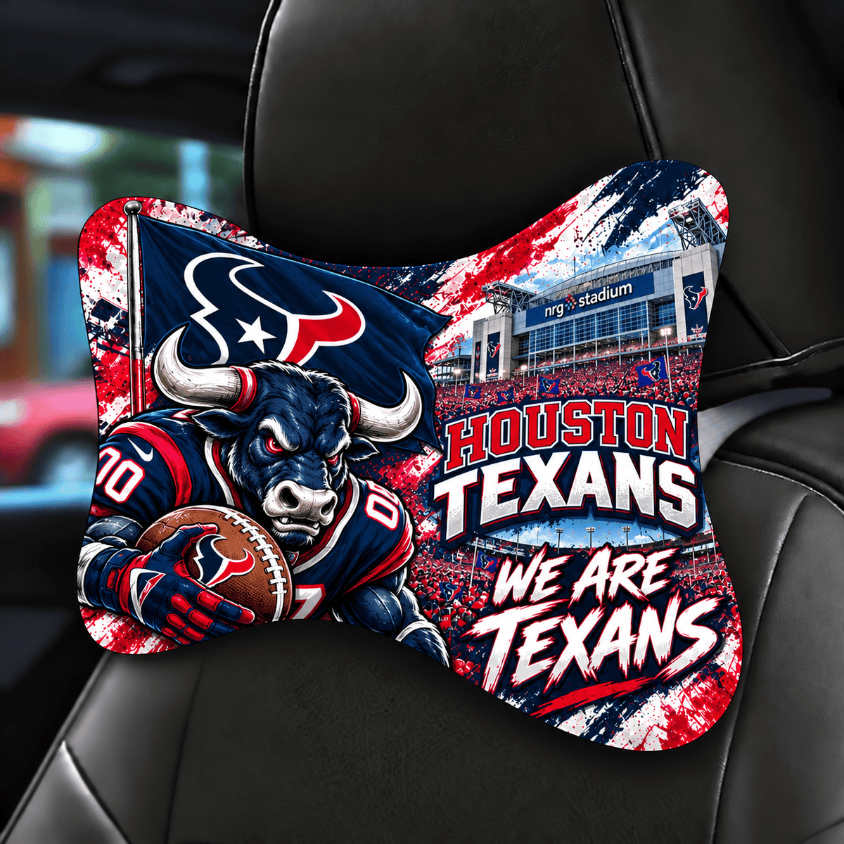 Houston Texans Mascot Car Seat Headrest Neck Pillow