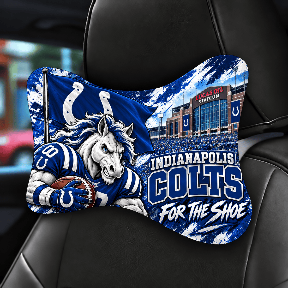 Indianapolis Colts Mascot Car Seat Headrest Neck Pillow