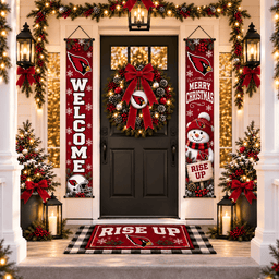 Arizona Cardinals Christmas Custom Decorative Door Curtain Hanging Flag