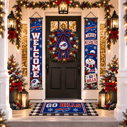 Buffalo Bills Christmas Custom Decorative Door Curtain Hanging Flag