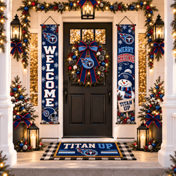 Tennessee Titans Christmas Custom Decorative Door Curtain Hanging Flag