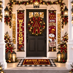 Washington Commanders Christmas Custom Decorative Door Curtain Hanging Flag