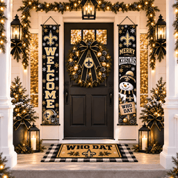 New Orleans Saints Christmas Custom Decorative Door Curtain Hanging Flag