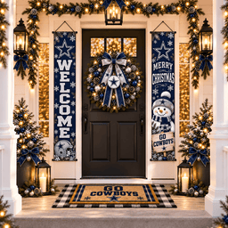 Dallas Cowboys Christmas Custom Decorative Door Curtain Hanging Flag