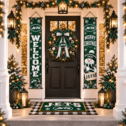 New York Jets Christmas Custom Decorative Door Curtain Hanging Flag