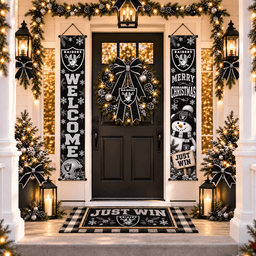 Las Vegas Raiders Christmas Custom Decorative Door Curtain Hanging Flag