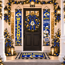 Los Angeles Rams Christmas Custom Decorative Door Curtain Hanging Flag