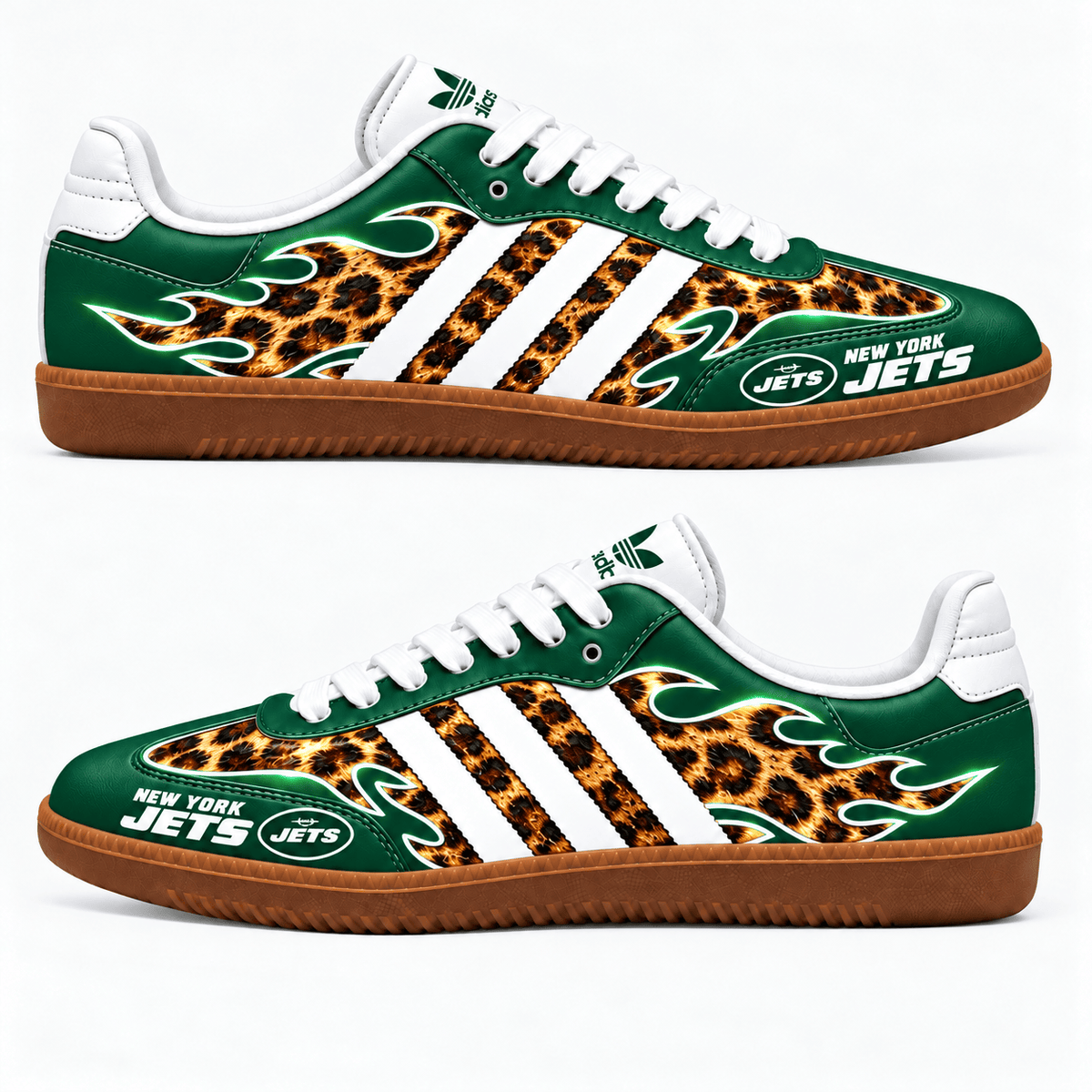 New York Jets Leopard Samba Shoes