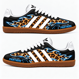 Carolina Panthers Leopard Samba Shoes