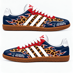 New England Patriots Leopard Samba Shoes