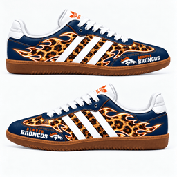 Denver Broncos Leopard Samba Shoes