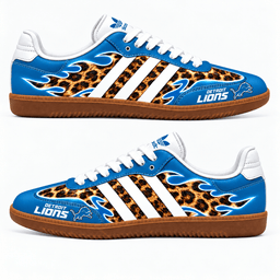 Detroit Lions Leopard Samba Shoes