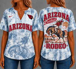 Arizona Cardinals Retro Western Rodeo Short Sleeves V-neck Collar Shirt