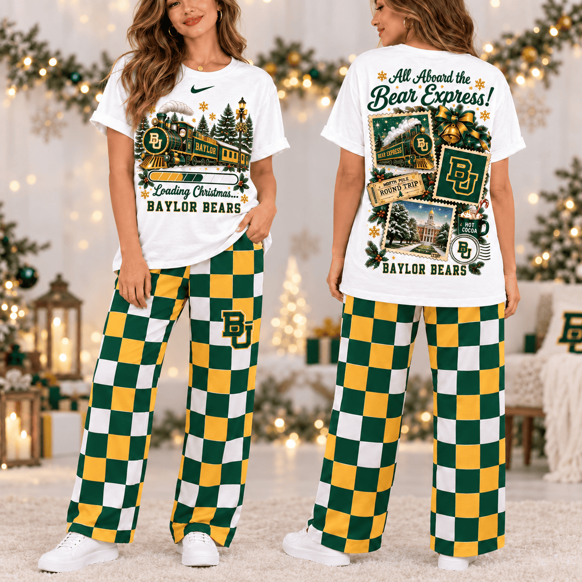 Baylor Bears Premium Christmas T-Shirt and Pants Set