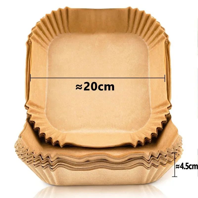 Square air fryer parchment liner 20cm non-stick paper