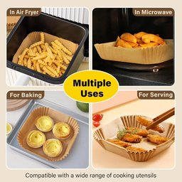 Non-stick parchment liner for multiple air fryer cooking uses