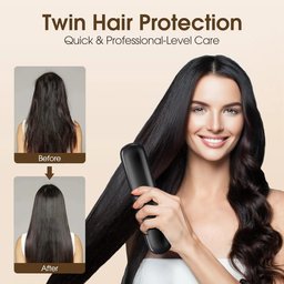 Cordless hair straightener brush for home and car use compact portable travel friendly design