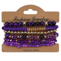 7 Pcs Bohemian Natural Stone Beaded Bracelet Set 