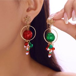 Christmas Bowknot Bell Drop Earrings