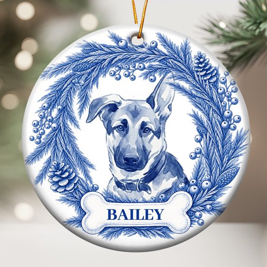 Custom Photo Pet Christmas Memorial, Dog Cat Christmas Photo, Pet Portrait Custom Name Gift - Personalized Ornament
