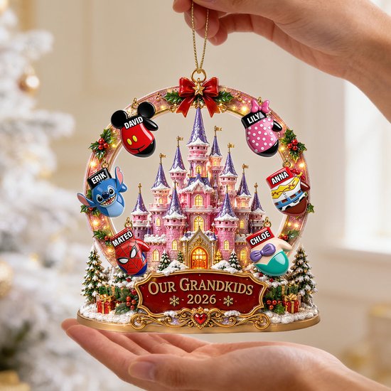 Magical Castle Grandkids Acrylic Ornament - Personalized Christmas Gift For Grandparents 02NADT280826