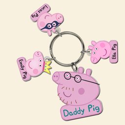 Personalized Gifts For Dad Keychain With Pig Charms - Photo 4