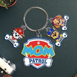 Personalized Gifts For Mom Keychain With Dog Charms - Photo 2