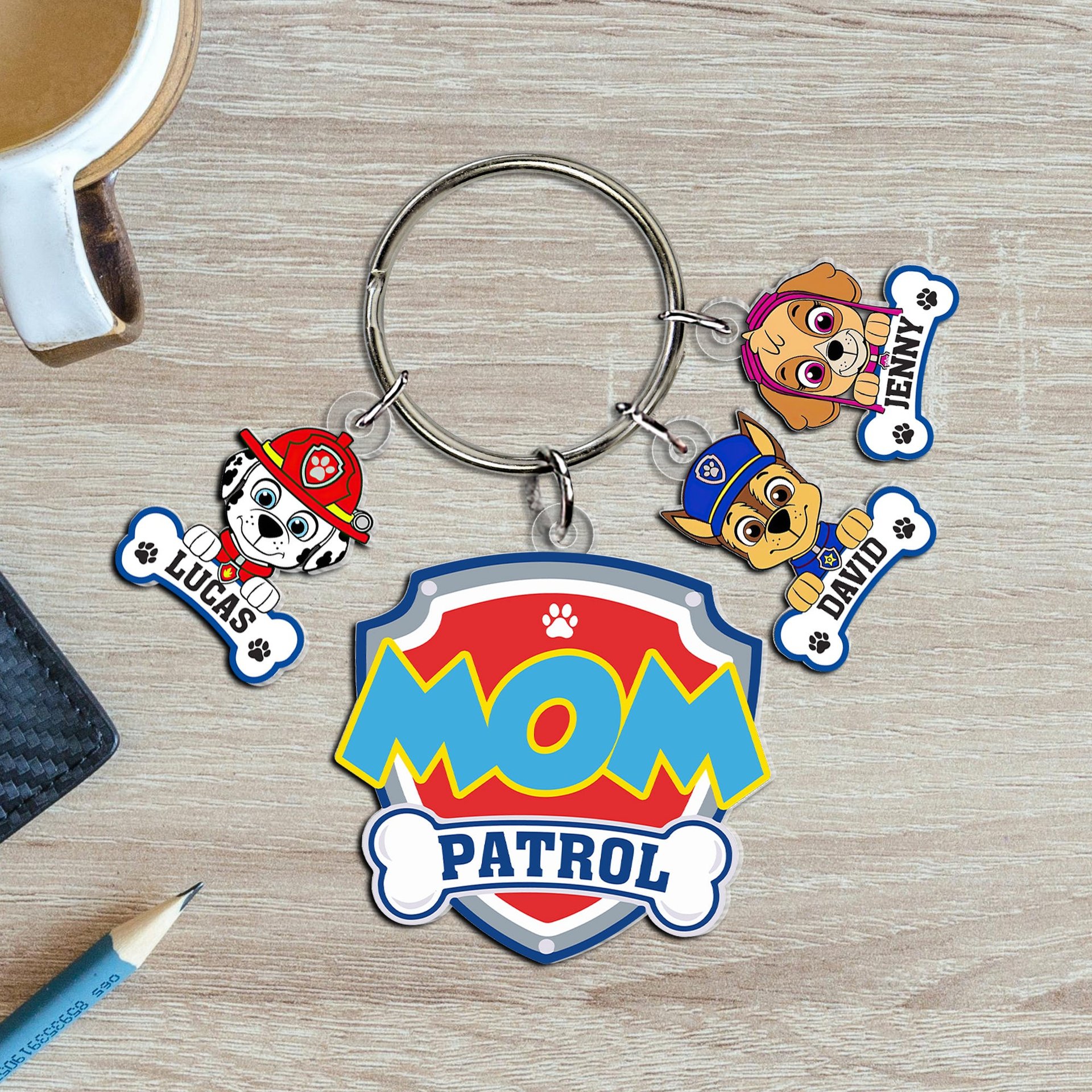 Personalized Gifts For Mom Keychain With Dog Charms - Photo 1