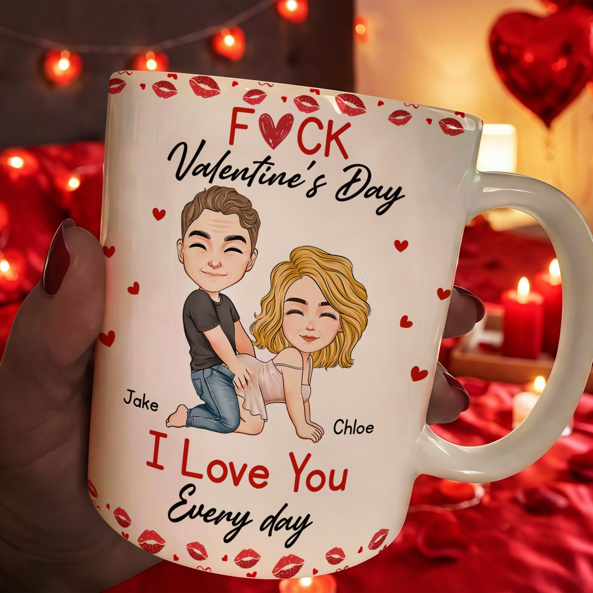 F*ck Valentine's Day I Love You Every Day - Fun Naughty Valentines Gifts For Her, Wife, Husband - Personalized Mug - Photo 1