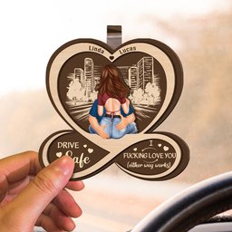 Drive Safe I F*Cking Love You - Personalized Wooden Car Visor Clip - Photo 3