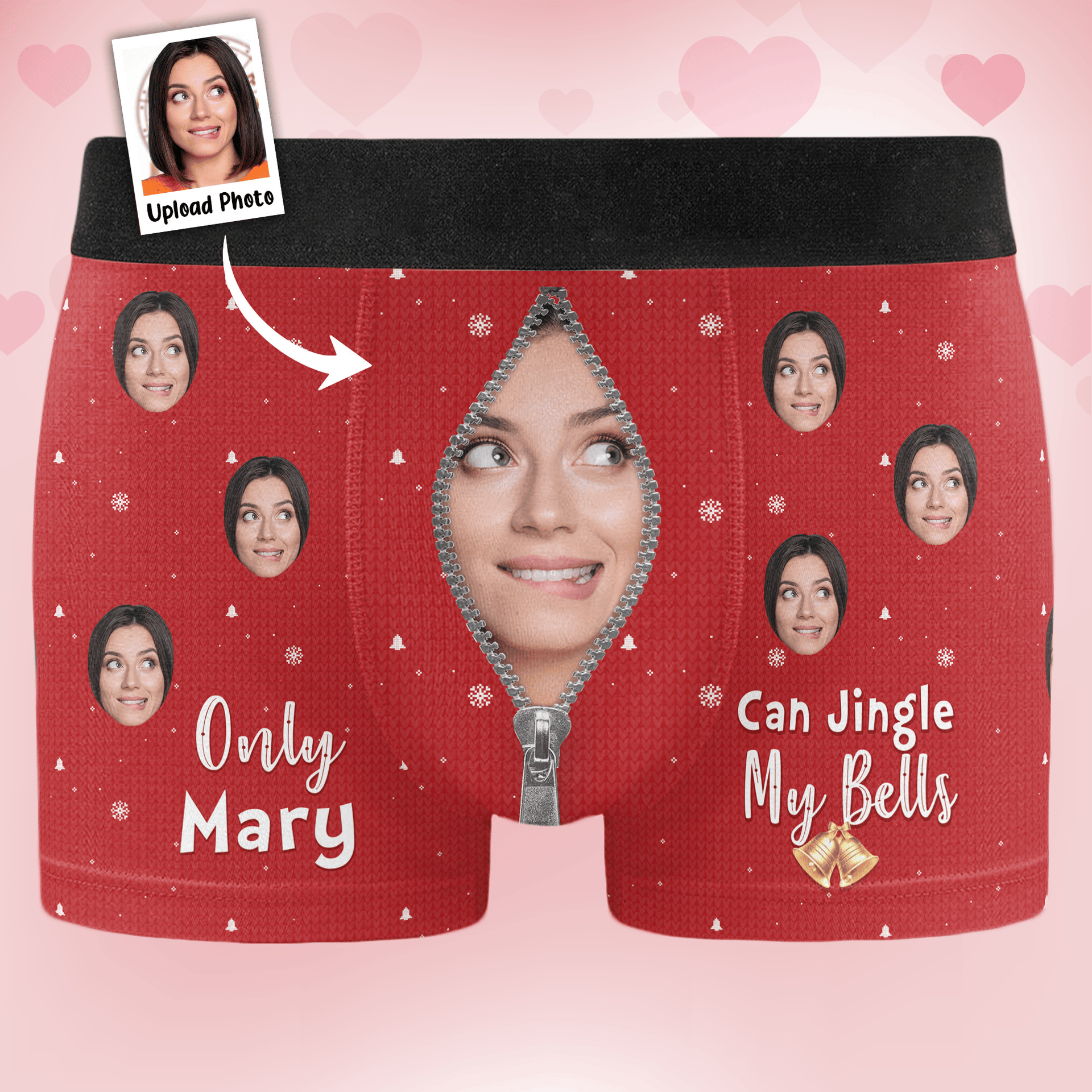 Only Wife Can Jingle My Bells - Personalized Photo Men's Boxer Briefs - Gift For Husband - Photo 1