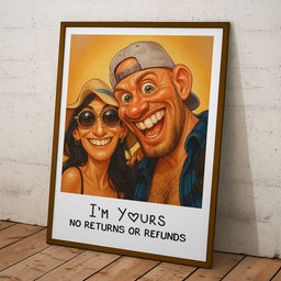 Caricature Wall Art For Funny Couples - Custom Cartoon Drawing From Photo - Personalized Photo Poster - Photo 6