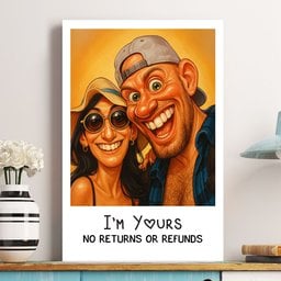 Caricature Wall Art For Funny Couples - Custom Cartoon Drawing From Photo - Personalized Photo Poster - Photo 5
