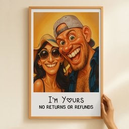 Caricature Wall Art For Funny Couples - Custom Cartoon Drawing From Photo - Personalized Photo Poster - Photo 7